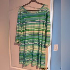 Lilly Pulitzer Linden Dress Seaspray Blu Blue Sea Stripe XL